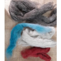 Lucky Dip Bulk Carded Mix of different fibre 100g  - wool, mohair & alpaca mix, for weaving, felting