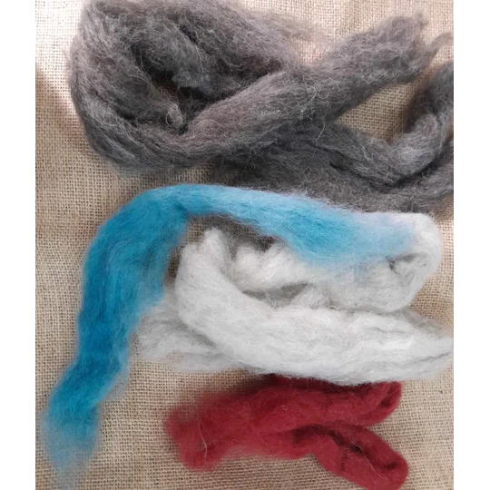 Lucky Dip Bulk Carded Mix of different fibre 100g - wool, mohair & alpaca mix, for weaving, felting