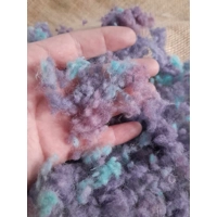 Wool Nepps - tiny balls of wool - hand dyed in pale purple, pink and blue  mixed tones