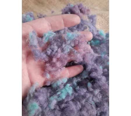 Wool Nepps - tiny balls of wool - hand dyed in pale purple, pink and blue mixed tones
