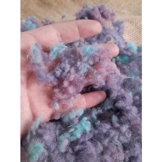 Wool Nepps - tiny balls of wool - hand dyed in pale purple, pink and blue mixed tones