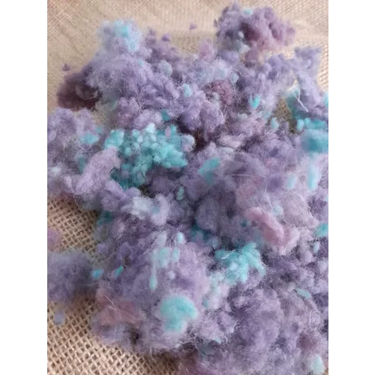 Wool Nepps - tiny balls of wool - hand dyed in pale purple, pink and blue mixed tones
