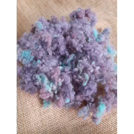 Wool Nepps - tiny balls of wool - hand dyed in pale purple, pink and blue mixed tones