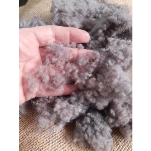 Wool Nepps - tiny balls of wool - hand dyed in smoke grey and brown mixed tones