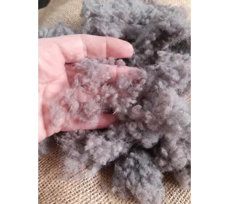 Wool Nepps - tiny balls of wool - hand dyed in smoke grey and brown mixed tones