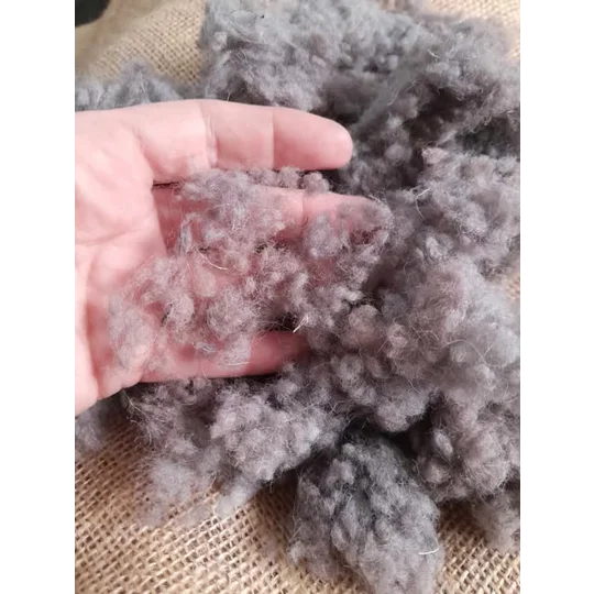 Wool Nepps - tiny balls of wool - hand dyed in smoke grey and brown mixed tones
