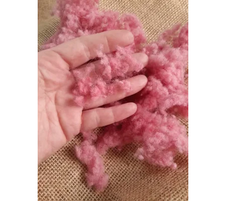 Wool Nepps - tiny balls of wool - hand dyed in rose pink mixed tones
