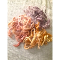 Devon and Cornwall longwool 3 spring colours mix curly wool