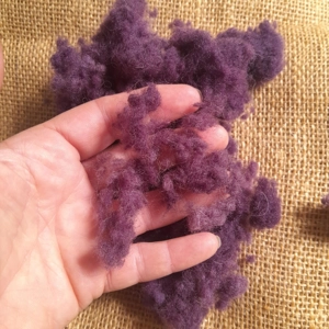 Wool Nepps - tiny balls of wool - hand dyed in plum purple  mixed tones