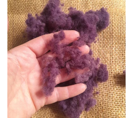 Wool Nepps - tiny balls of wool - hand dyed in plum purple mixed tones