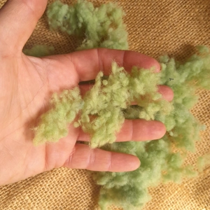 Wool Nepps - tiny balls of wool - hand dyed in light green  mixed tones