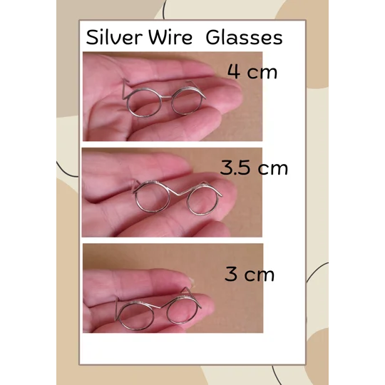 silver wire glasses in 3 sizes