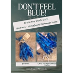 Blue Mix White Faced Dartmoor wool locks 10g Blue Mix White Faced Dartmoor wool locks 10g