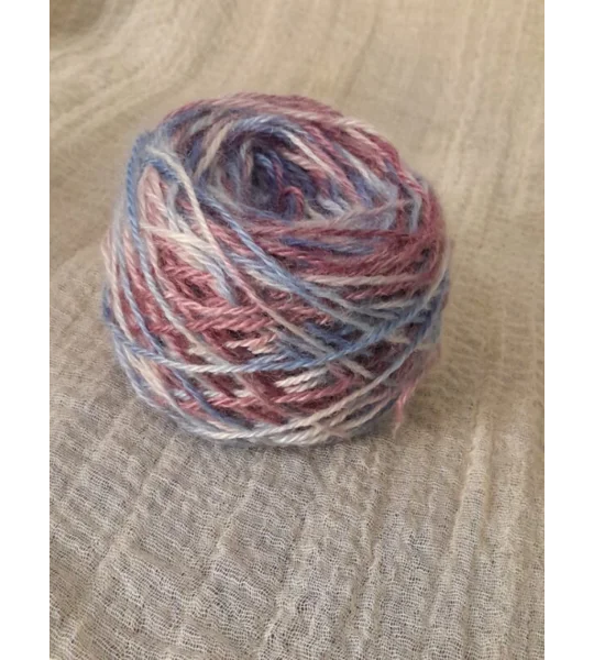 Goatally Gorgeous Pure Mohair Yarn, Hand Dyed in Carnival blue/cream/pink/purple tones (v)