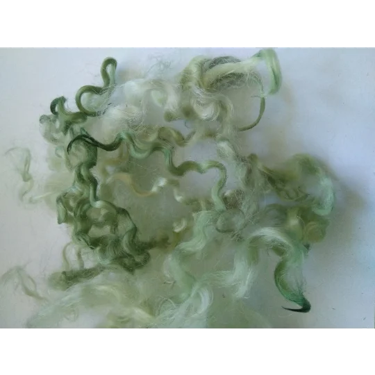 pastel green mix curly wool and locks, 10g