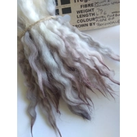 pastel pink blue purple wavy crimped mini wool locks,