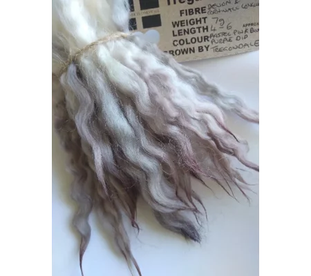 pastel pink blue purple wavy crimped mini wool locks,