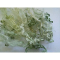 pastel green mix curly wool and locks, 10g