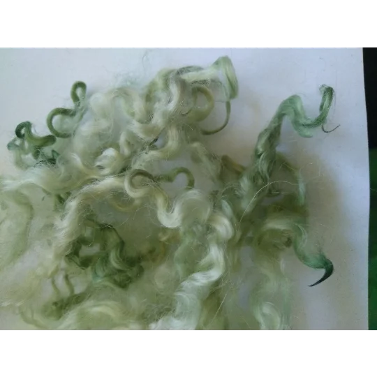 pastel green mix curly wool and locks, 10g