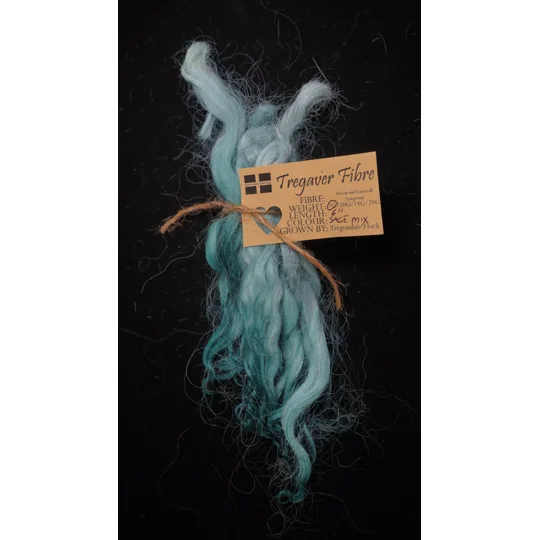 Sage Mix curly wool locks, 7g, Devon and Cornwall Longwool