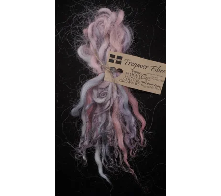 Pink blue and Lilac curly wool locks, 7g, Devon and Cornwall Longwool