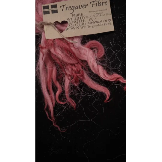 Cherry Mix curly wool locks, 7g, Devon and Cornwall Longwool