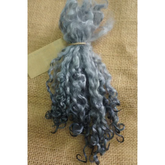 Hand dyed teeswater wool , hand dyed curly wool locks, grey felting wool, silver felting wool for felters, felting, doll makers, doll hair, and other fibre arts