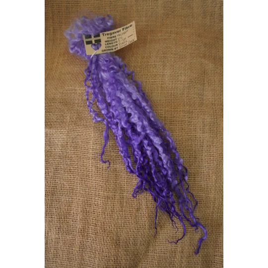 Deep Purple Masham Curly wool Locks, approx 9 - 13" 10g bunch