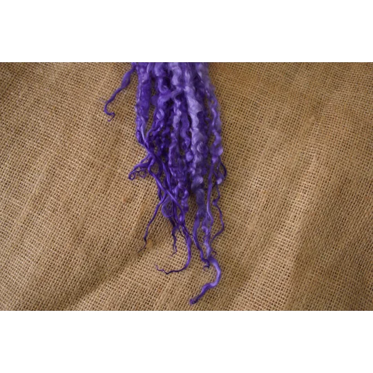 Deep Purple Masham Curly wool Locks, approx 9 - 13" 10g bunch