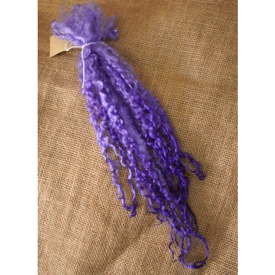 Deep Purple Masham Curly wool Locks, approx 9 - 13" 10g bunch