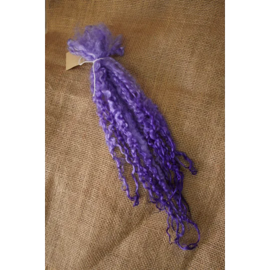 Deep Purple Masham Curly wool Locks, approx 9 - 13" 10g bunch