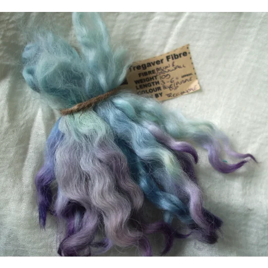 blue doll hair, purple doll hair, teal doll hair, mixed colour doll hair, needle felting, wet felting, reroot, blythe, wardorf
