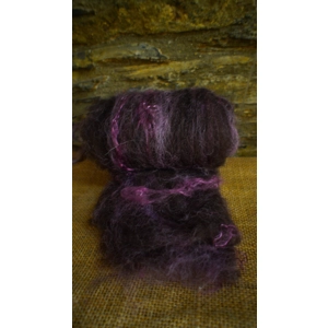 Black Brown and Purple Carded Art Batt 30g