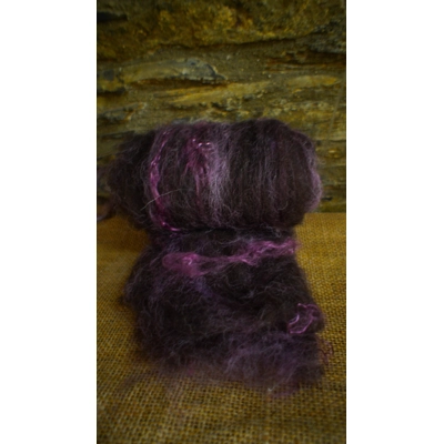 Black Brown and Purple Carded Art Batt 30g Black Brown and Purple Carded Art Batt 30g