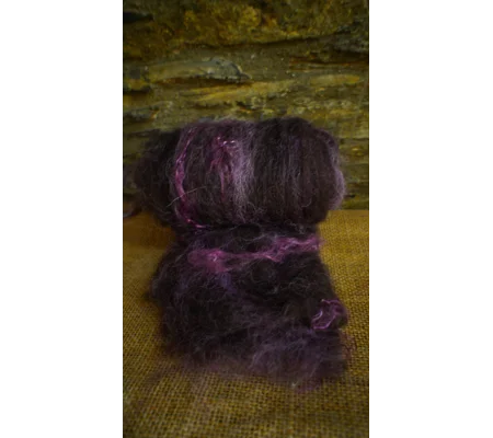 Black Brown and Purple Carded Art Batt 30g