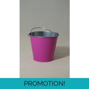 Small pink metal bucket