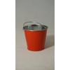 Small red metal bucket