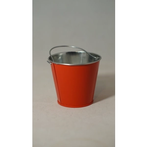 Small red metal bucket