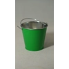 Small green metal bucket