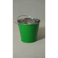 Small green metal bucket