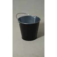 Small black metal bucket