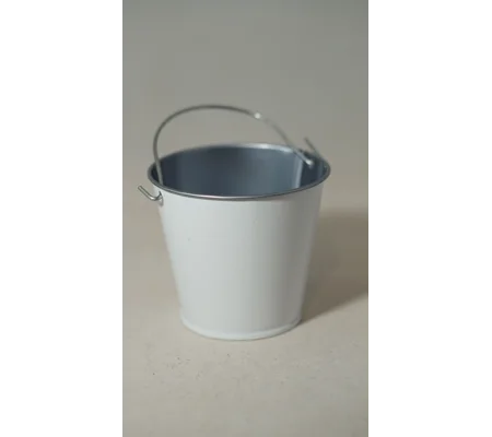 Small White metal bucket