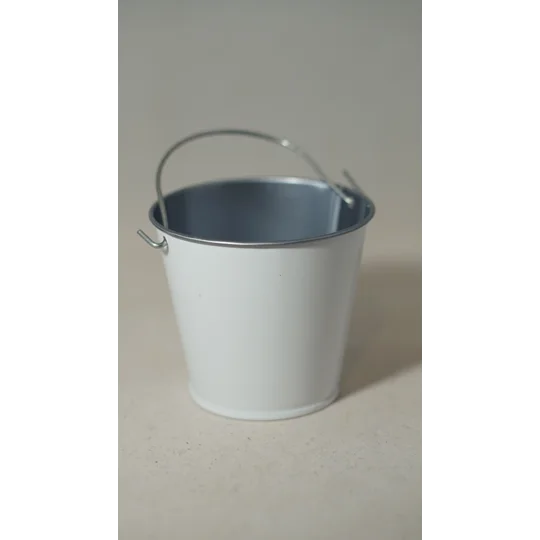 Small White metal bucket