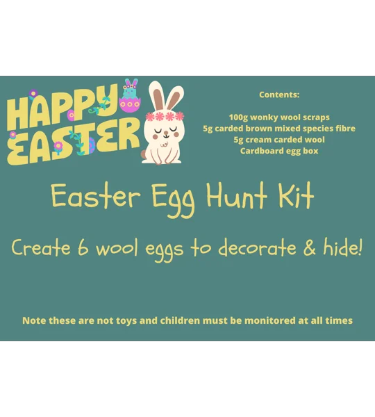 Easter Egg Hunt Kit - all the fibre and instructions to create 6 wool eggs