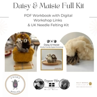 Daisy and Maisie Needle Felting Kit (Wool, Props and Digital Workshop Bundle for UK customers)