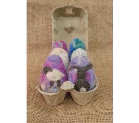 Easter Egg Hunt Kit - all the fibre and instructions to create 6 wool eggs