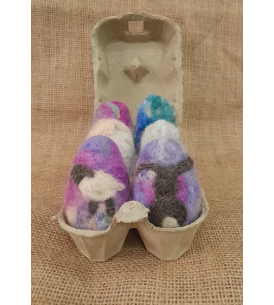 Easter Egg Hunt Kit - all the fibre and instructions to create 6 wool eggs