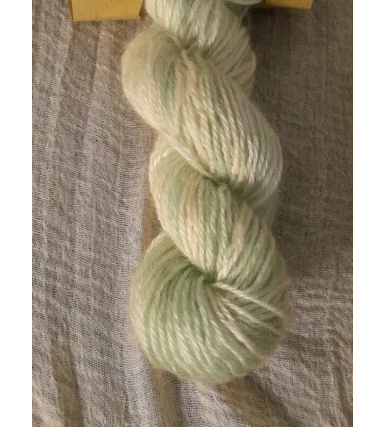 Goatally Gorgeous Pure Mohair Yarn, Hand Dyed in mint cream tones (v)