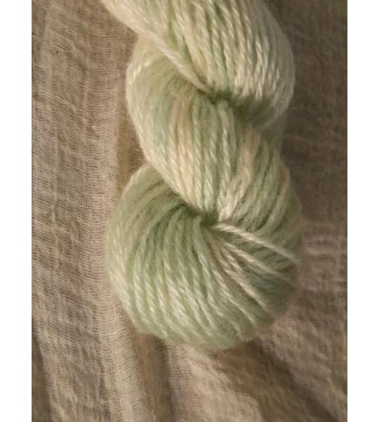 Goatally Gorgeous Pure Mohair Yarn, Hand Dyed in mint cream tones (v)
