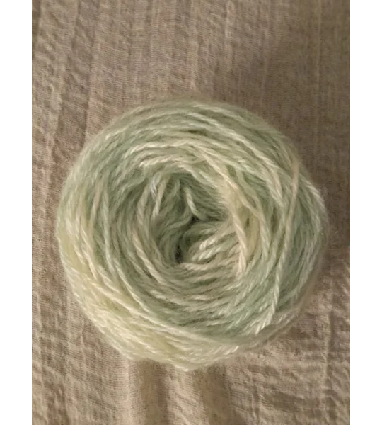 Goatally Gorgeous Pure Mohair Yarn, Hand Dyed in mint cream tones (v)